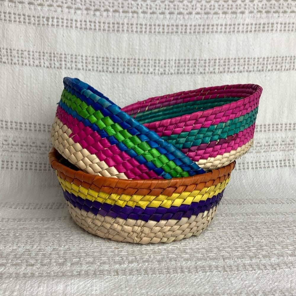 Raffia Storage Baskets - Set of 3